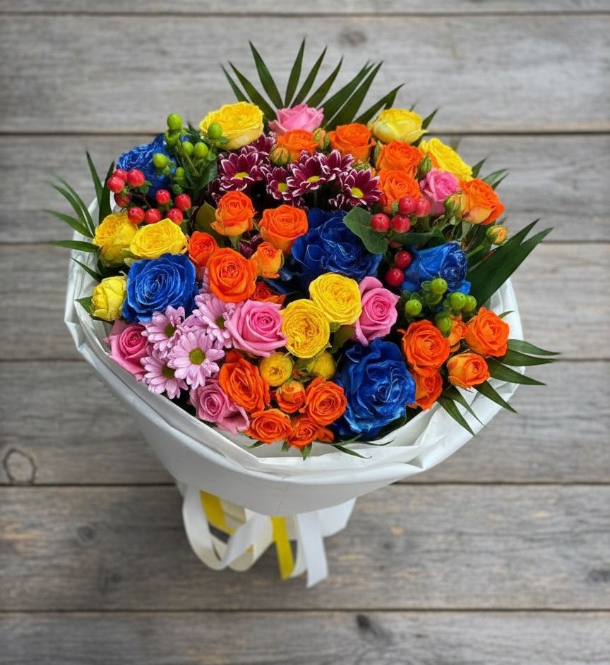 Букет цветов из: Розы и Хризантемы в Куруше