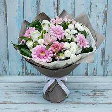 Букет цветов из:  Герберы, Альстромерии и Хризантемы #REPLACE_PRED# Куруше