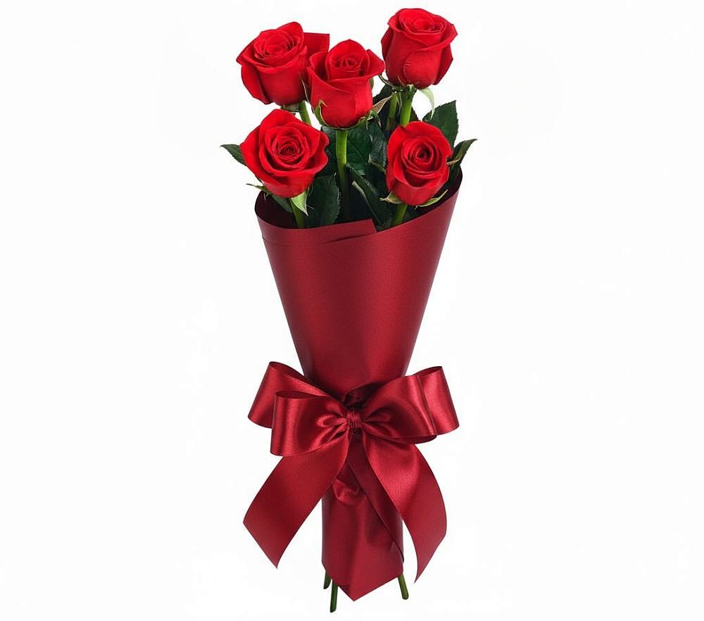 Букет 5 Красных роз Эдлесс Лав в Куруше