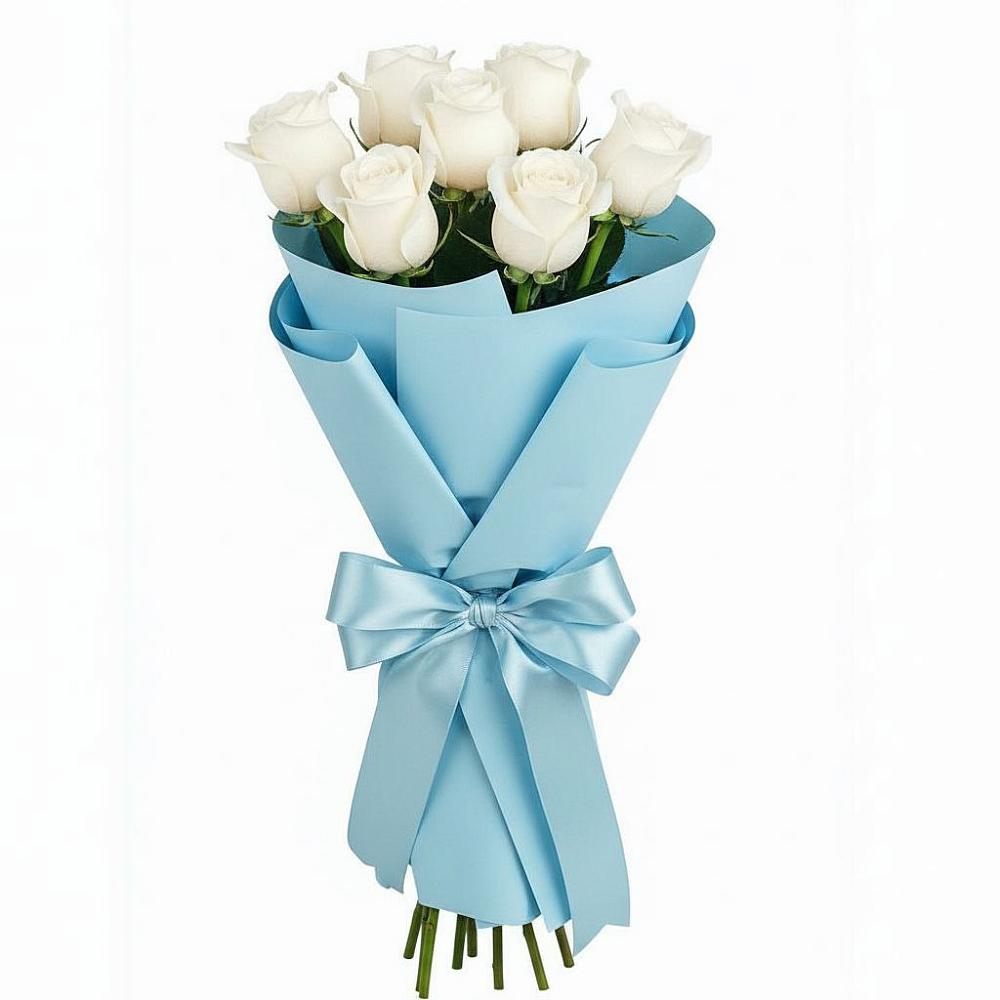 Букет 7 белых роз Проуд в Куруше