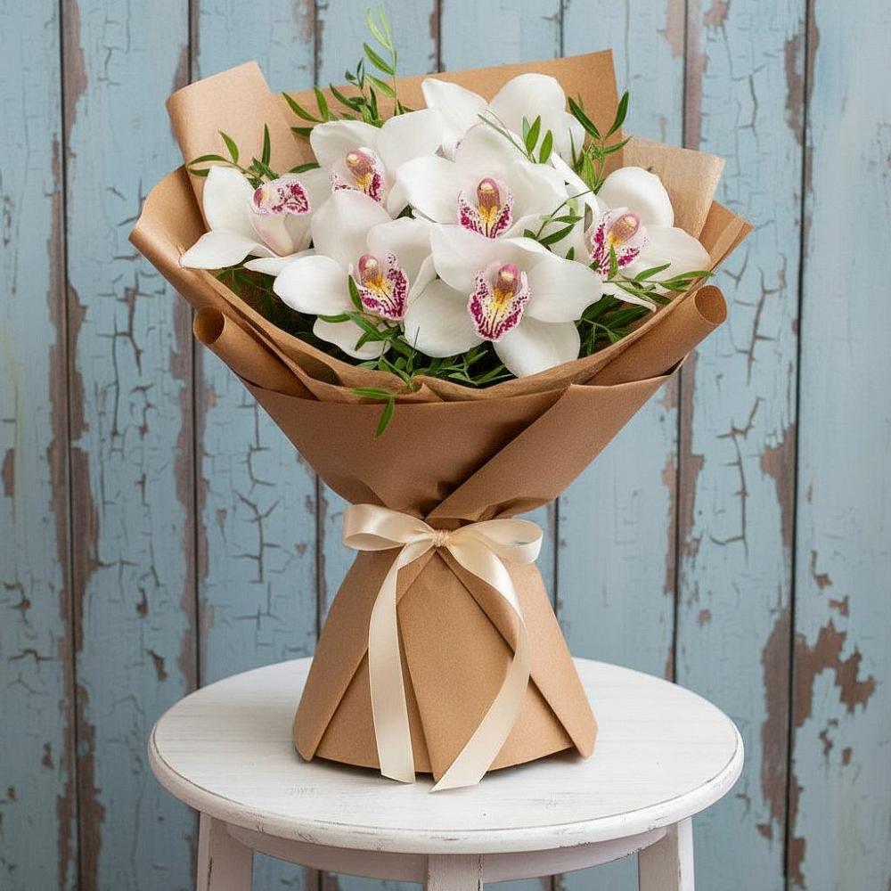 Букет цветов из: Орхидеи и Розы в Куруше