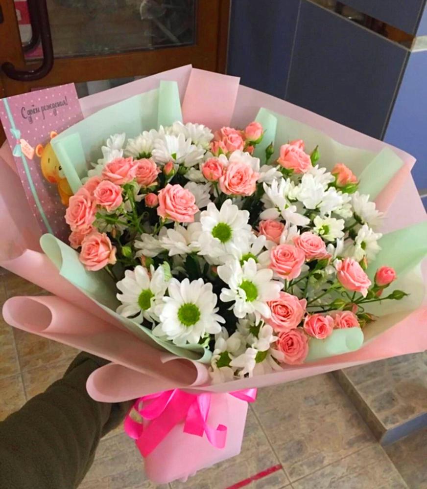 Букет цветов из: Розы и Хризантемы в Куруше