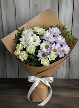 Букет цветов из:  Хризантемы и Розы в Куруше