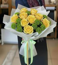 Букет цветов из:  Хризантемы и Розы в Куруше