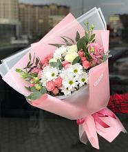 Букет цветов из:  Розы, Лизиантусы и Хризантемы в Куруше