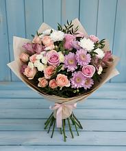 Букет цветов из:  Хризантемы, Розы и Альстромерии в Куруше