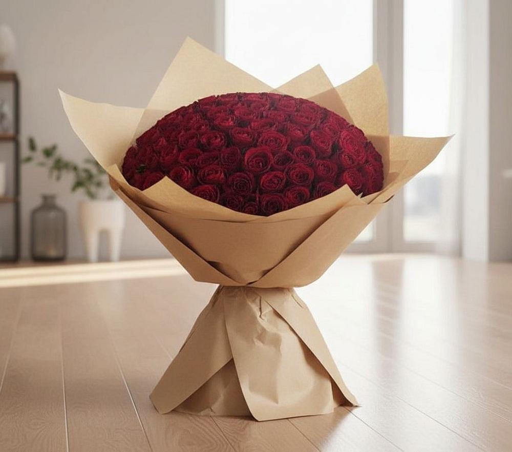 Букет 101 Красная роза в Куруше