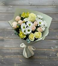 Букет цветов из:  Альстромерии, Розы и Хризантемы в Куруше